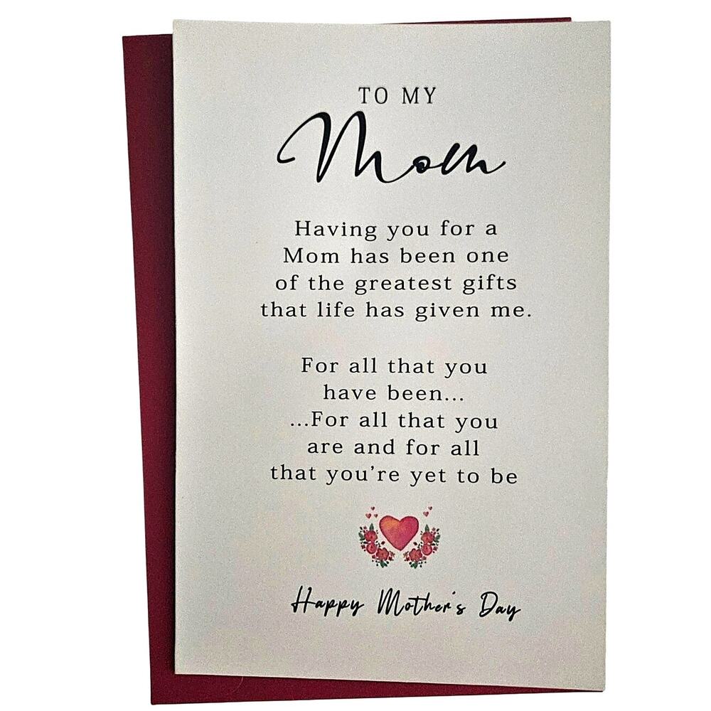 Mothers Day Card for Mom from Daughter, Son Sweet, Heartfelt